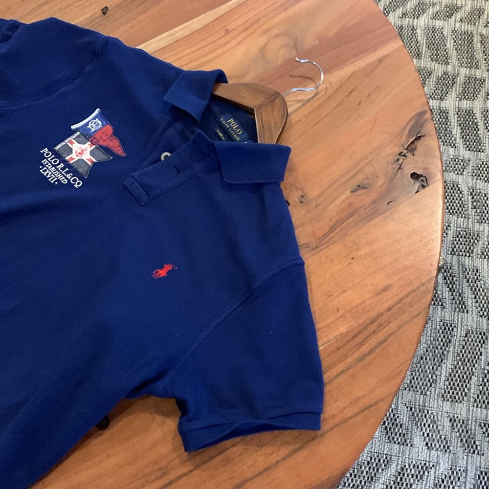 Used Rare Polo by Ralph Lauren Men's Blue Polo with Red Logo - Picture 9 of 9
